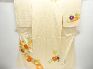 流水に菊模様刺繍訪問着